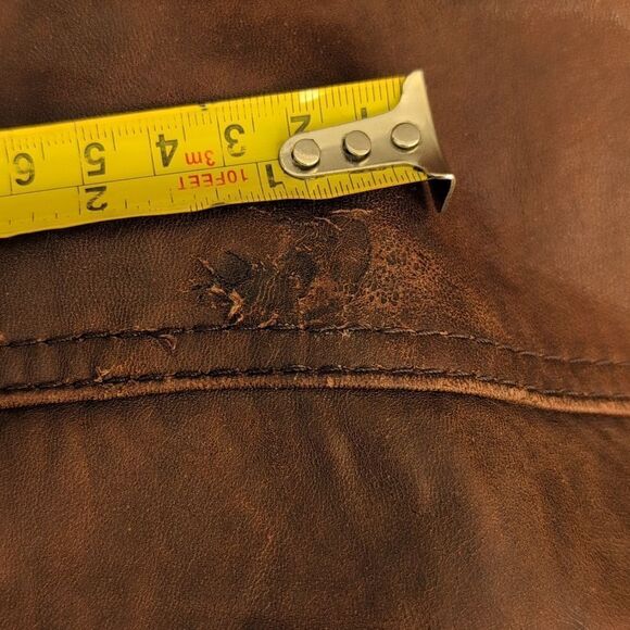 Berman's‎ 70s mens vintage brown leather trench coat jacket - Picture 13 of 16